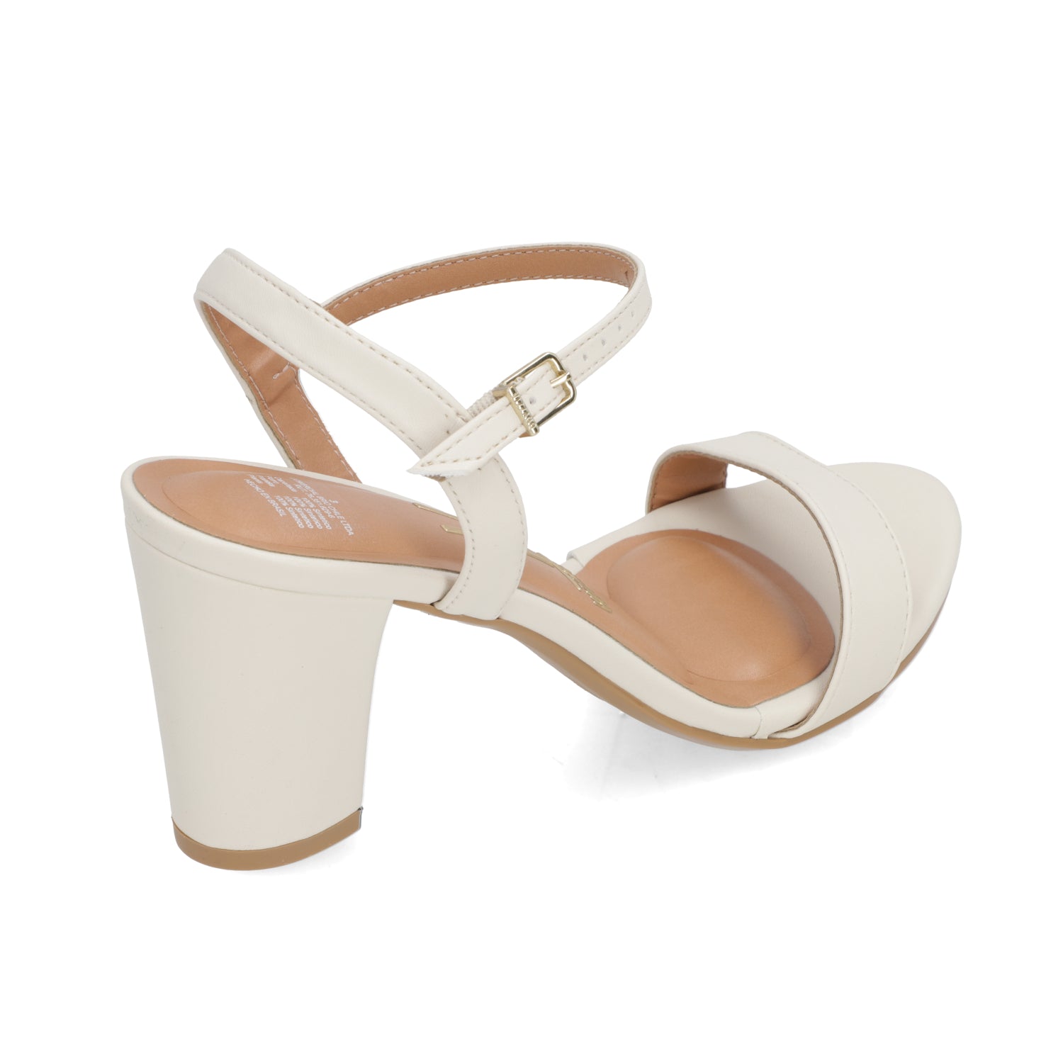 Sandalia Taco Cuadrado Eco Cuero Blanco 6262-474-7286-35312