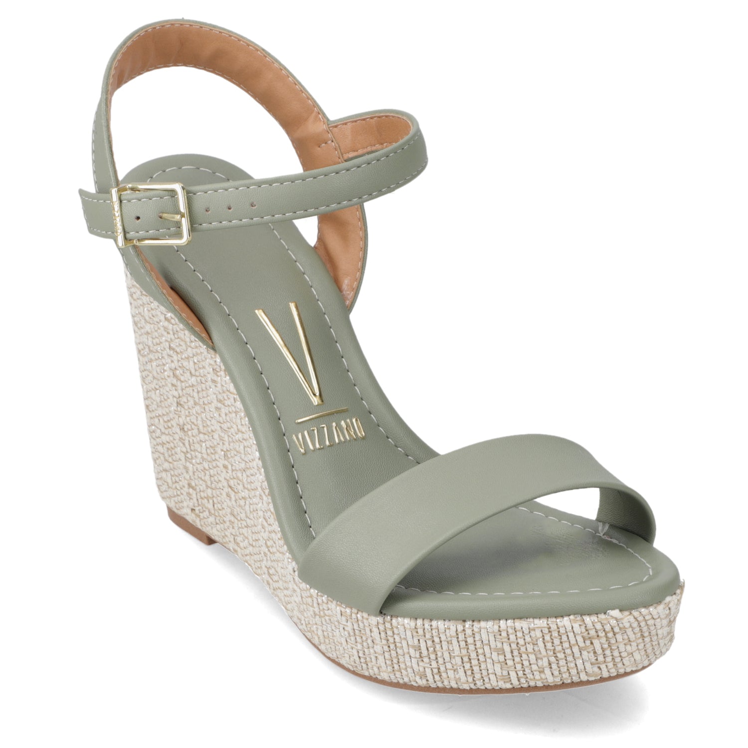 Sandalia Taco Cuña Alto Verde Vizzano