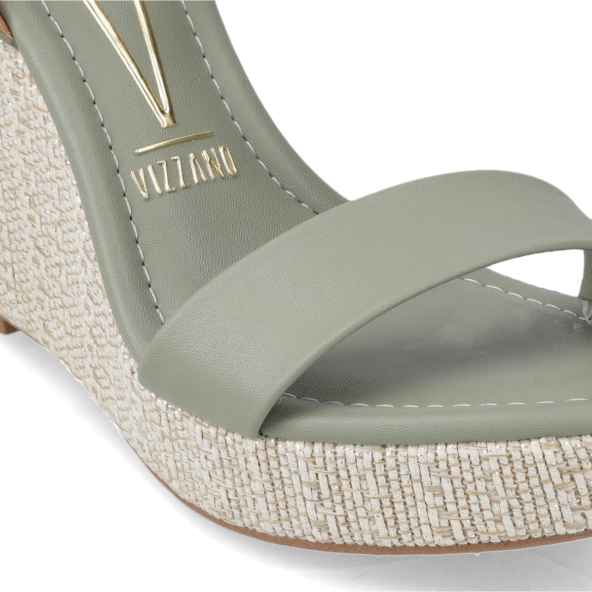 Sandalia Taco Cuña Alto Verde Vizzano