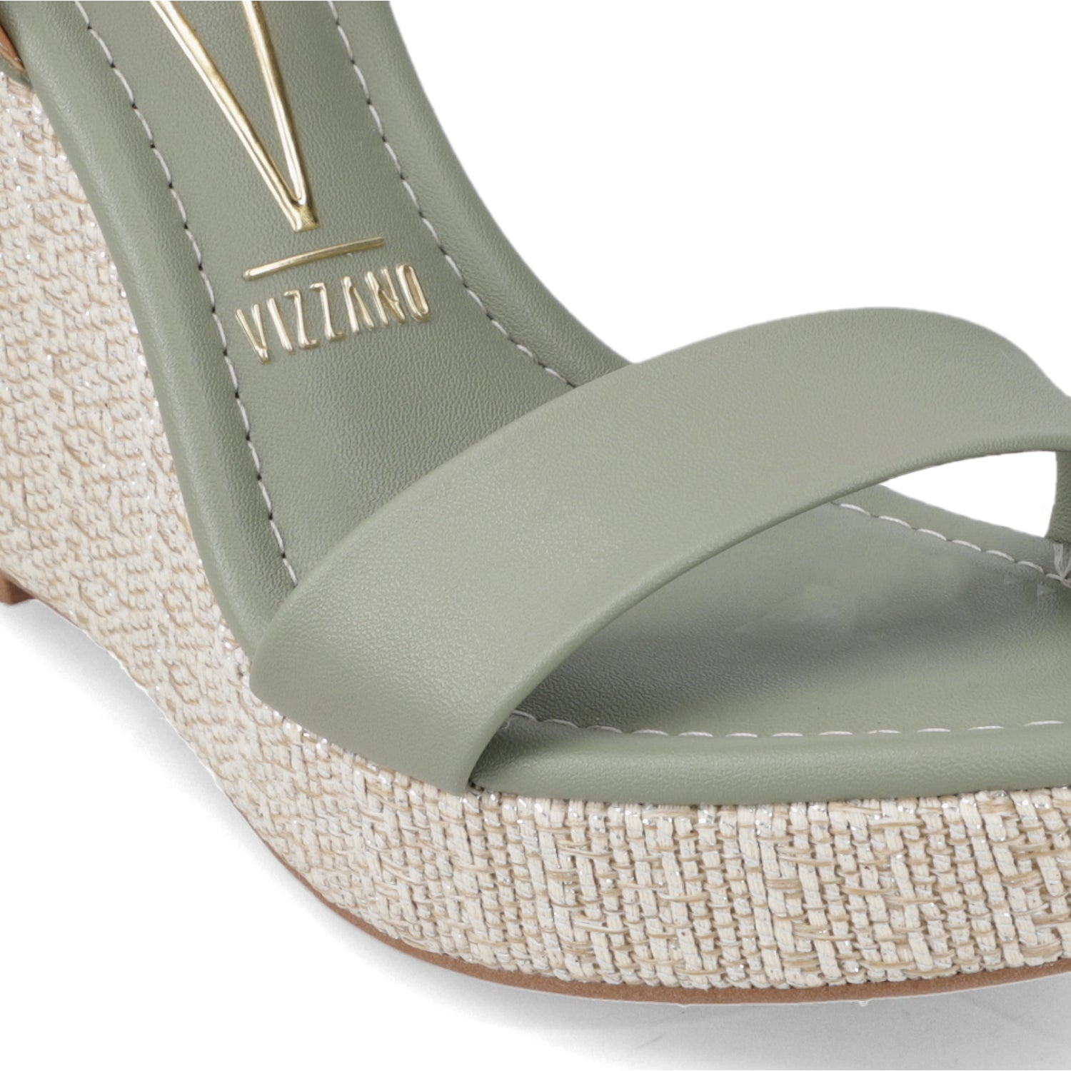 Sandalia Taco Cuña Alto Verde Vizzano