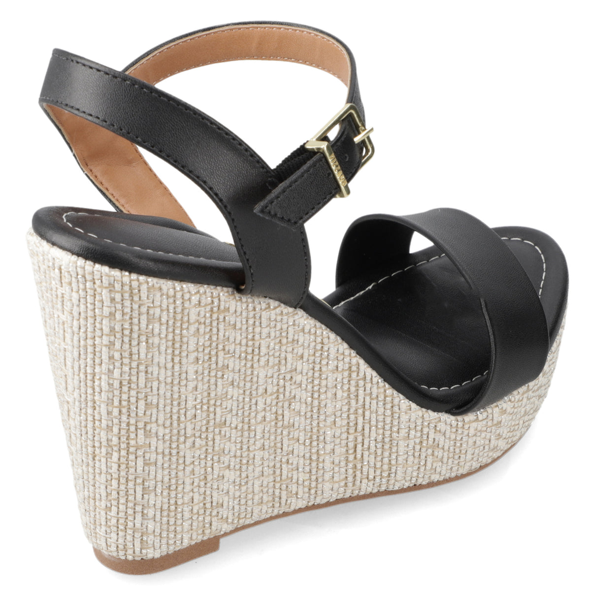 Sandalia Taco Cuña Alto Negro Vizzano