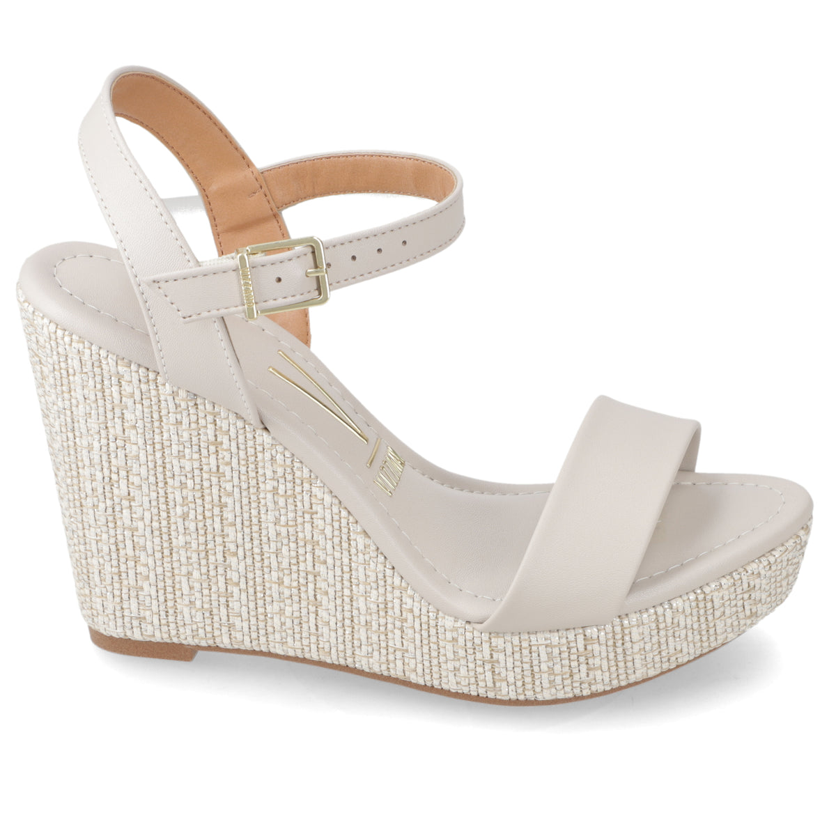 Sandalia Taco Cuña Alto Gris Vizzano