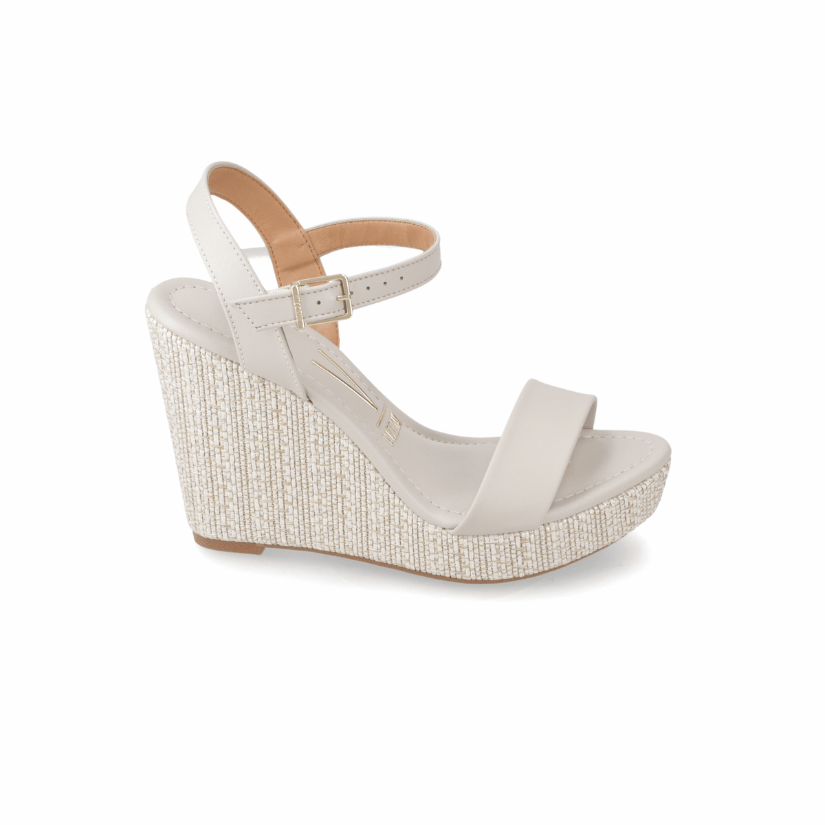 Sandalia Taco Cuña Alto Gris Vizzano