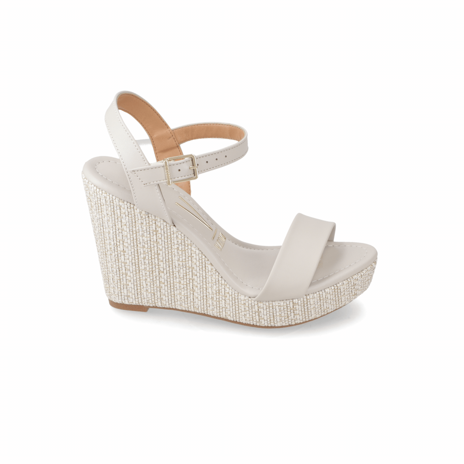 Sandalia Taco Cuña Alto Gris Vizzano