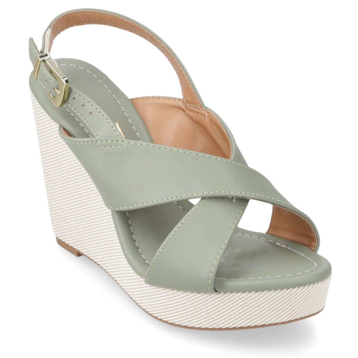 Sandalia Taco Cuña Alto Verde Vizzano