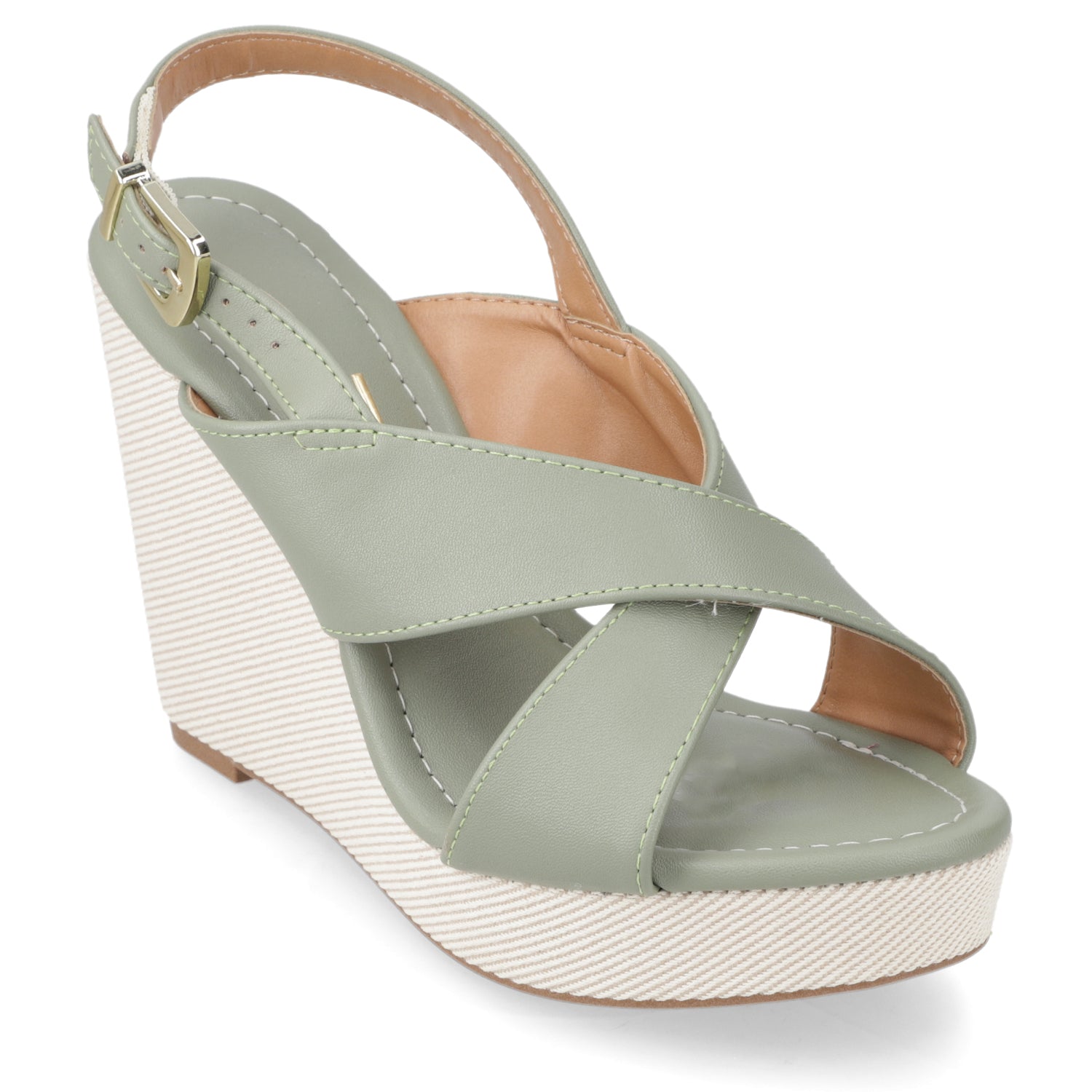 Sandalia Taco Cuña Alto Verde Vizzano