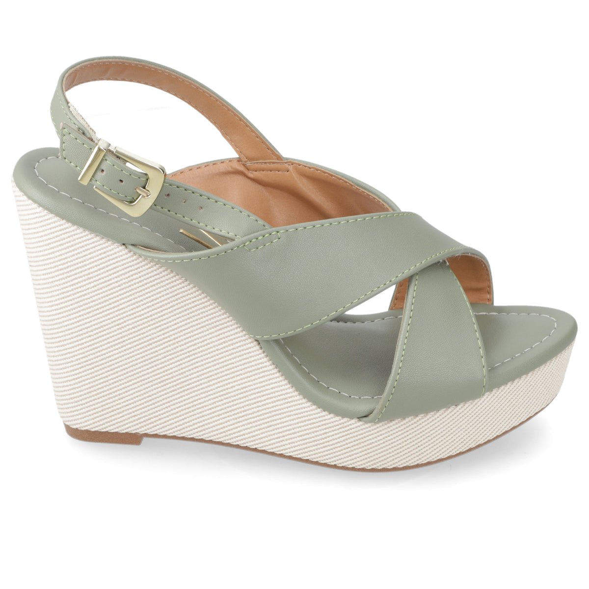 Sandalia Taco Cuña Alto Verde Vizzano