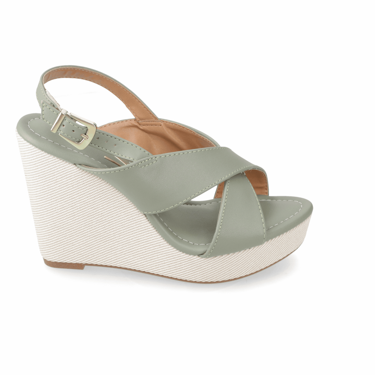 Sandalia Taco Cuña Alto Verde Vizzano