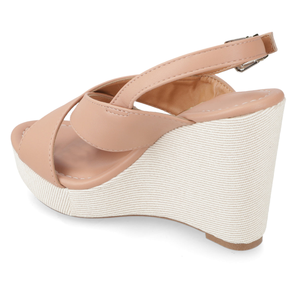 Sandalia Taco Cuña Alto Nude Vizzano