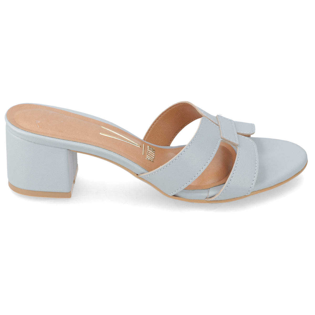 Sandalia Taco Ancho Medio Celeste Vizzano Ecocuero 35 / Celeste