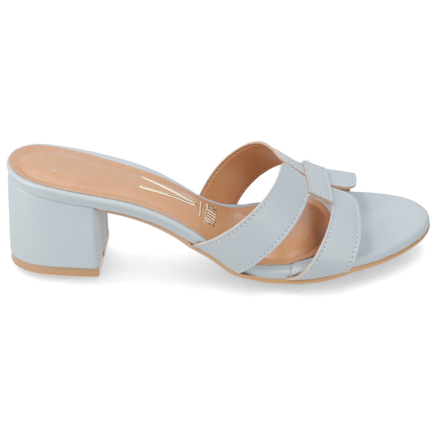 Sandalia Taco Ancho Medio Celeste Vizzano Ecocuero 35 / Celeste