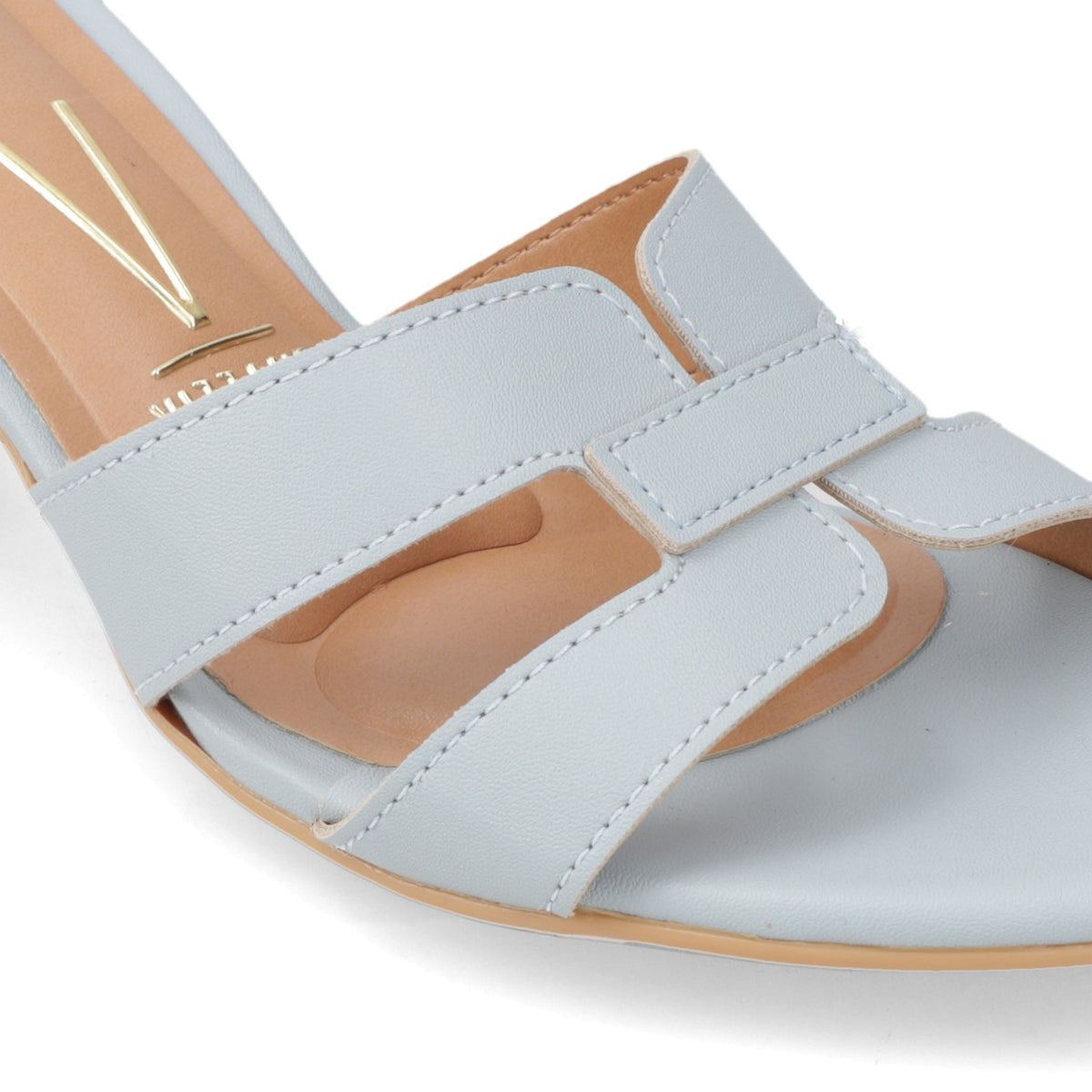 Sandalia Taco Ancho Medio Celeste Vizzano Ecocuero 35 / Celeste