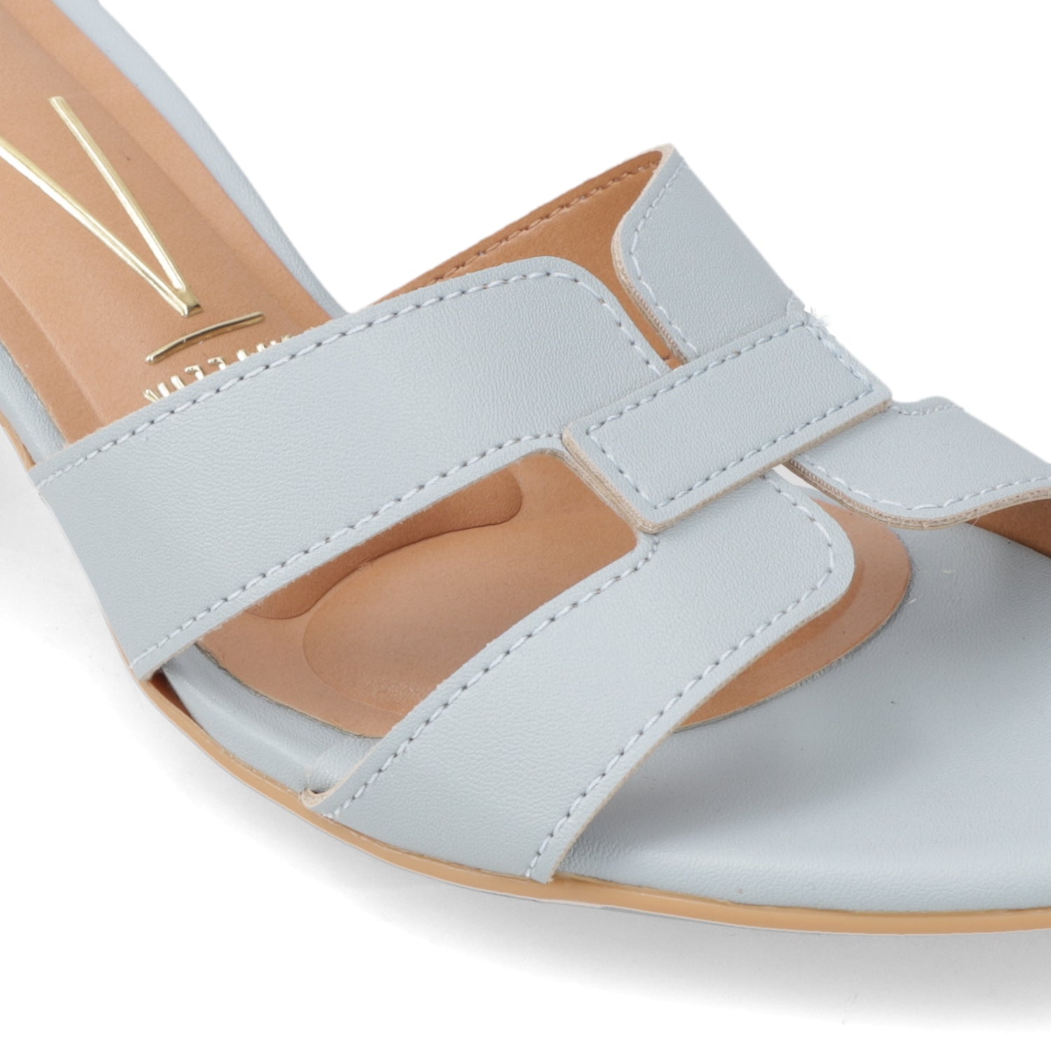 Sandalia Taco Ancho Medio Celeste Vizzano Ecocuero 35 / Celeste