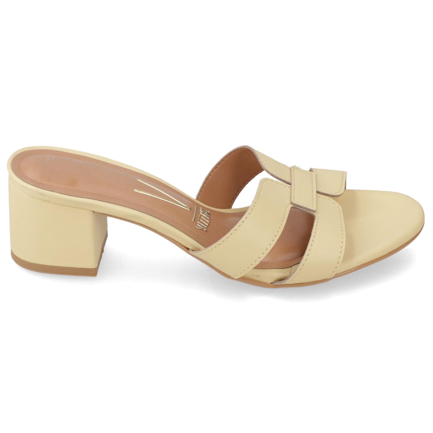 Sandalia Taco Ancho Medio Amarillo Vizzano Ecocuero 35 / Amarillo