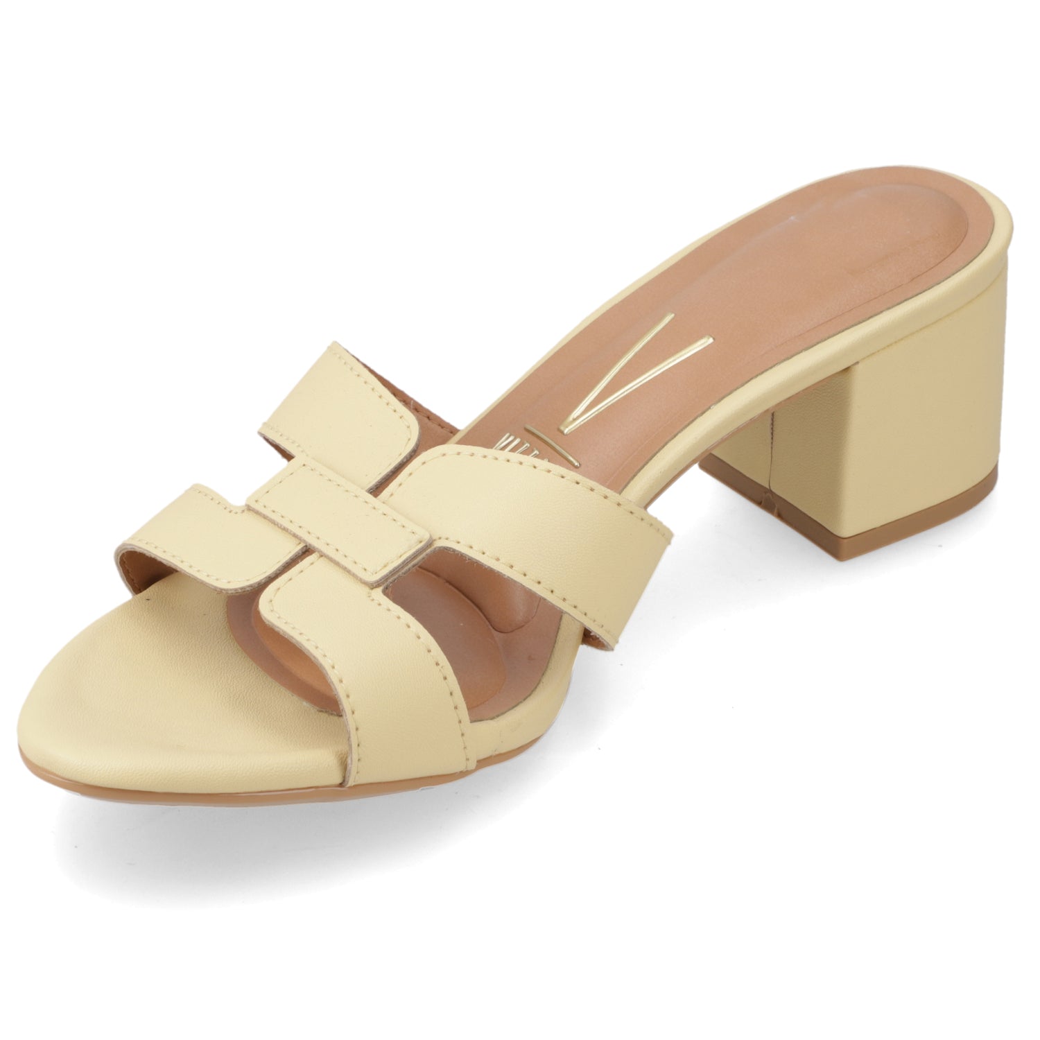 Sandalia Taco Ancho Medio Amarillo Vizzano Ecocuero 35 / Amarillo
