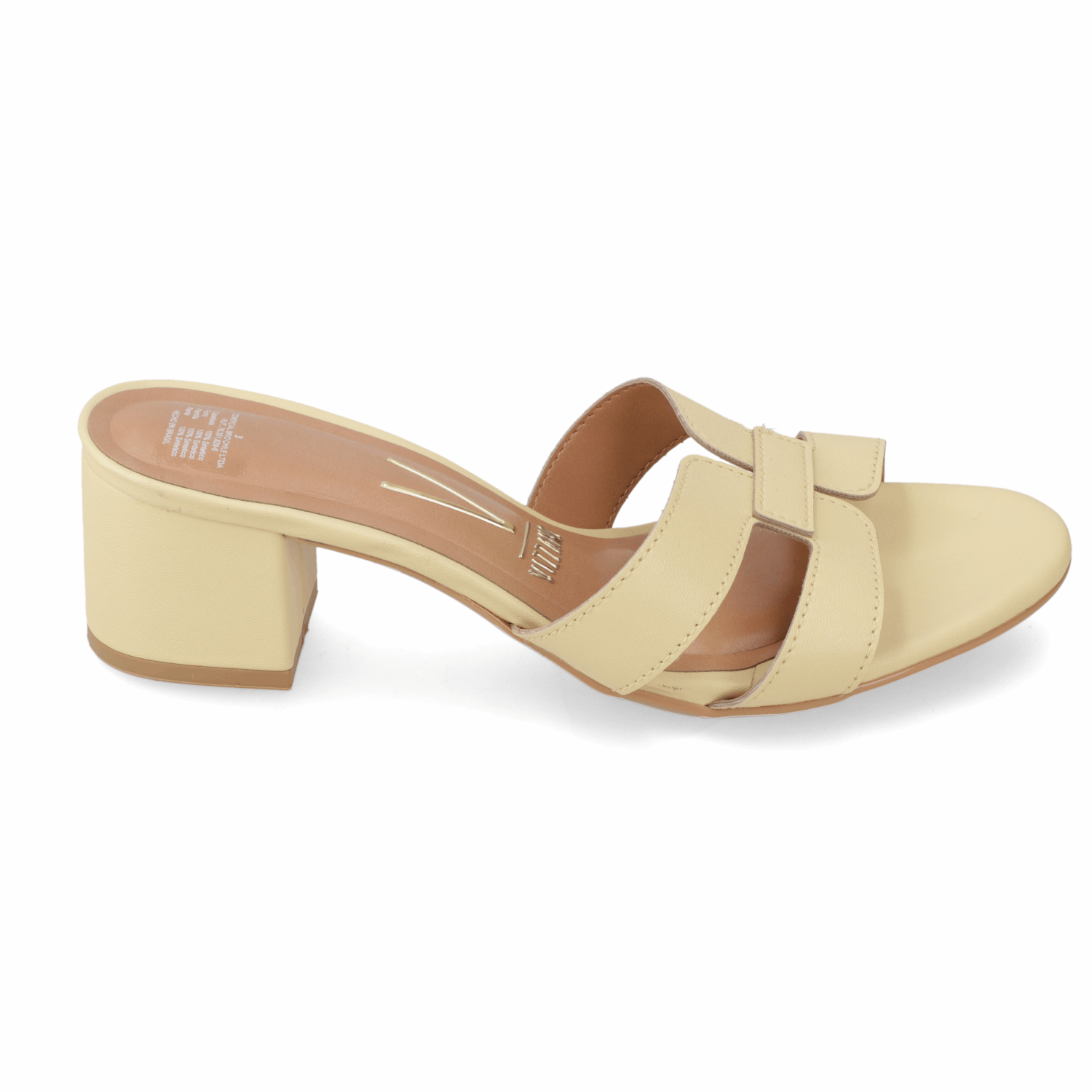 Sandalia Taco Ancho Medio Amarillo Vizzano Ecocuero 35 / Amarillo