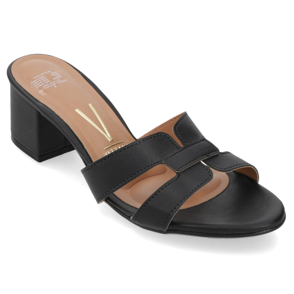 Sandalia Taco Ancho Medio Negro Vizzano Ecocuero 35 / Negro