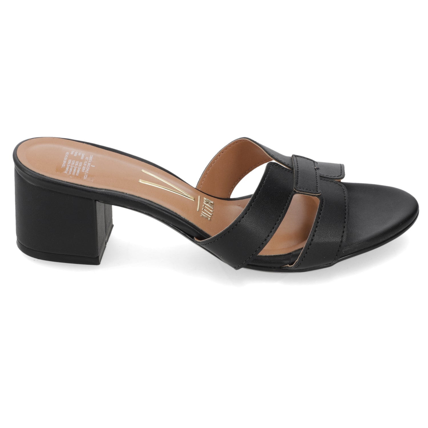 Sandalia Taco Ancho Medio Negro Vizzano Ecocuero 35 / Negro