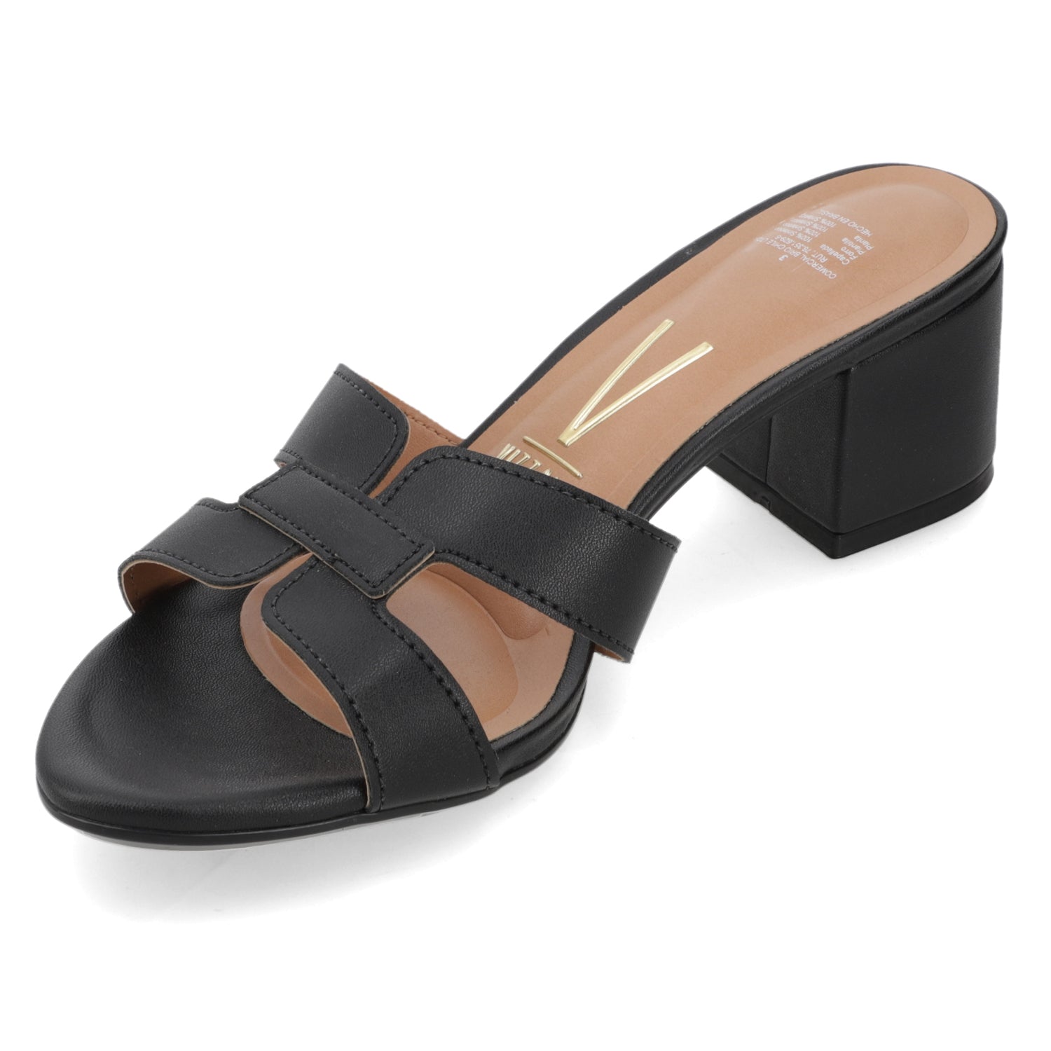 Sandalia Taco Ancho Medio Negro Vizzano Ecocuero 35 / Negro