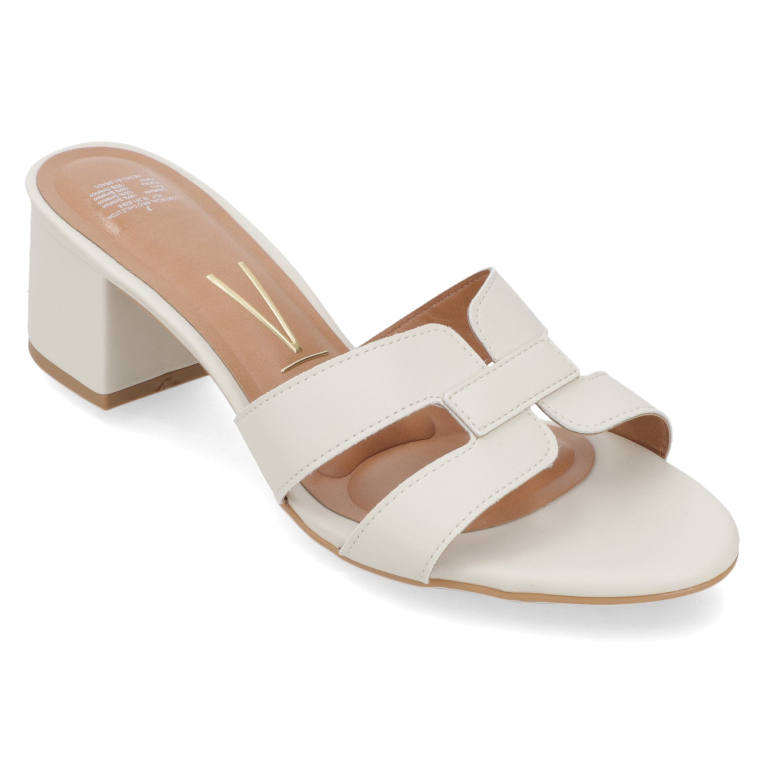 Sandalia Taco Ancho Medio Blanco OFF Vizzano Ecocuero 35 / Blanco OFF