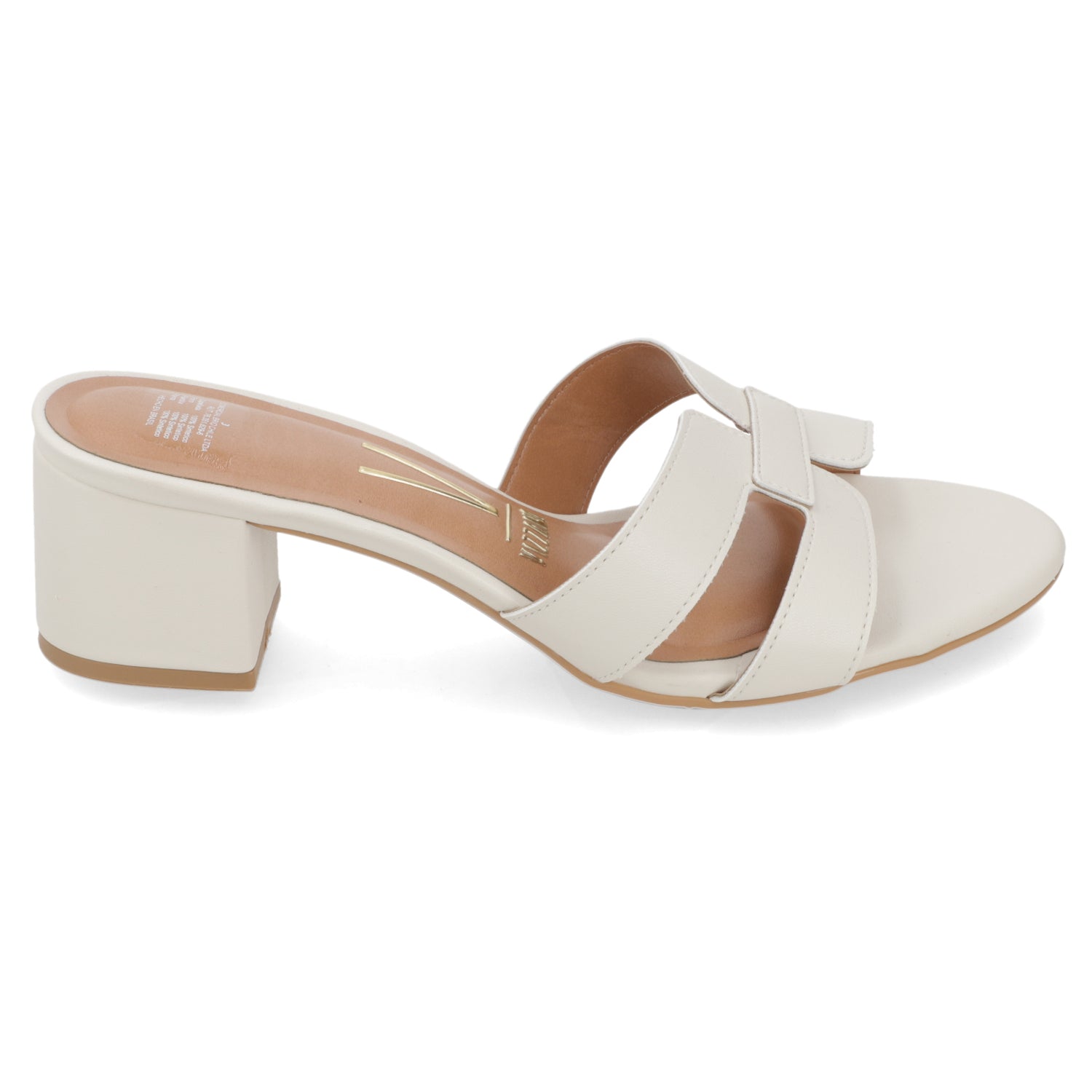Sandalia Taco Ancho Medio Blanco OFF Vizzano Ecocuero 35 / Blanco OFF