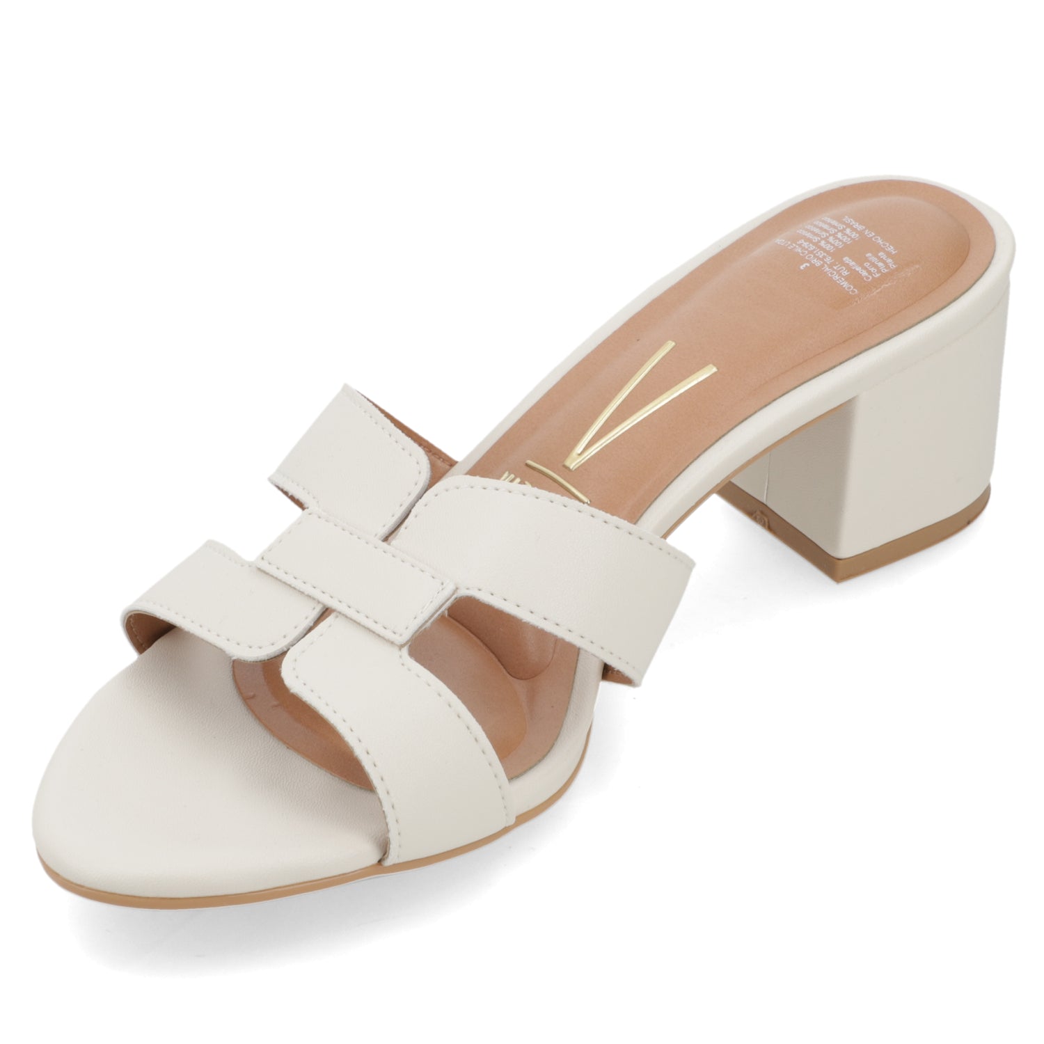 Sandalia Taco Ancho Medio Blanco OFF Vizzano Ecocuero 35 / Blanco OFF