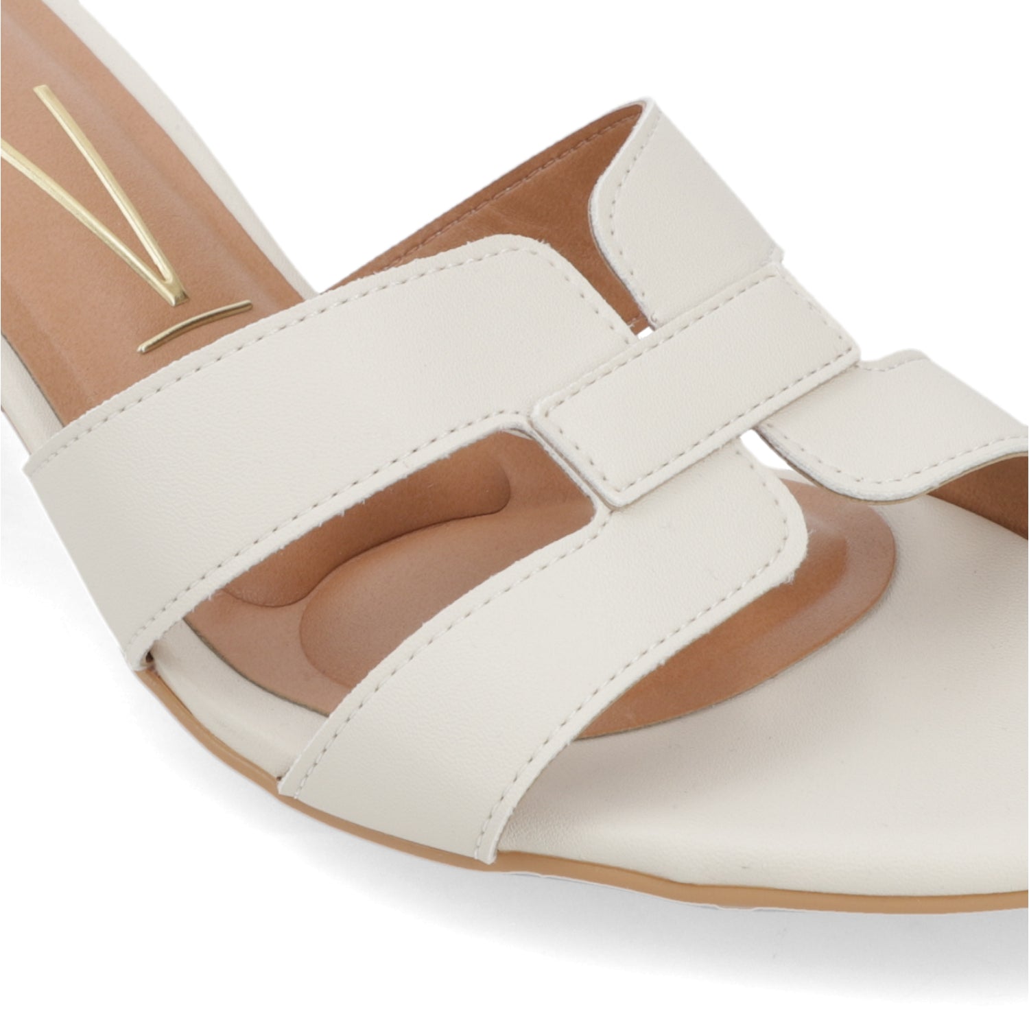 Sandalia Taco Ancho Medio Blanco OFF Vizzano Ecocuero 35 / Blanco OFF