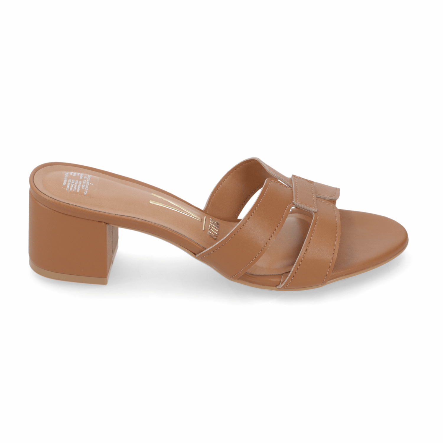 Sandalia Taco Ancho Medio Camel Vizzano Ecocuero 35 / Camel