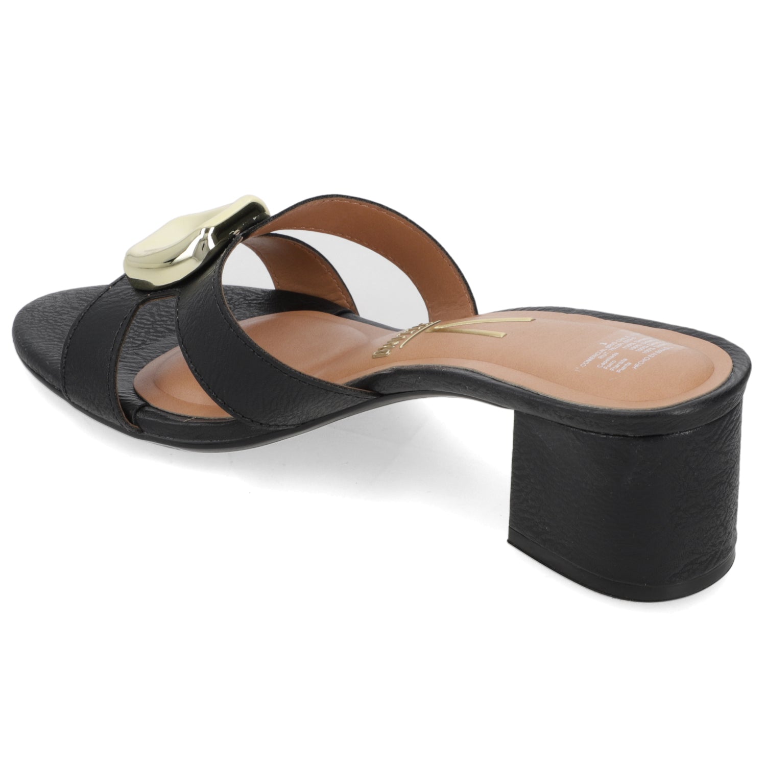 Sandalia Taco Ancho Medio Negro Vizzano Ecocuero 35 / Negro