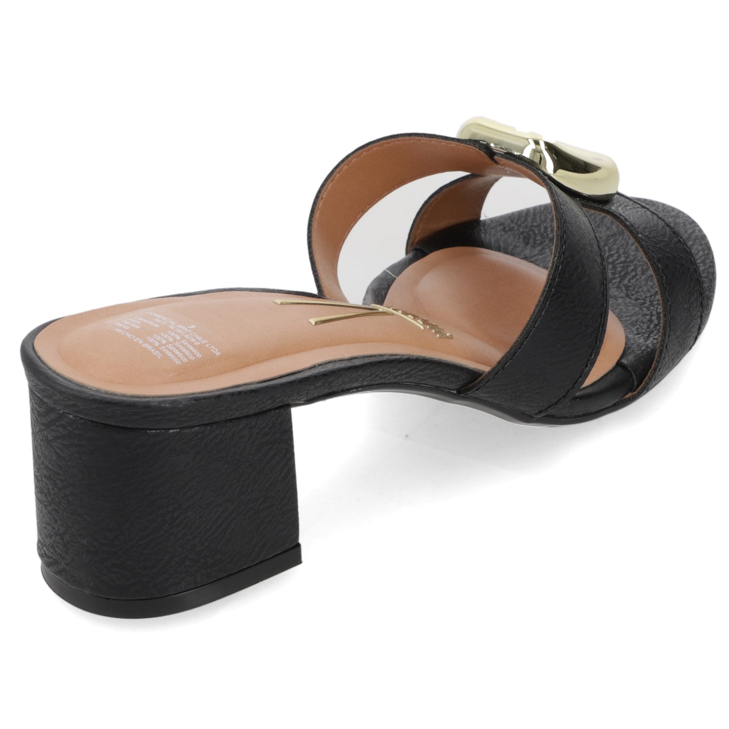 Sandalia Taco Ancho Medio Negro Vizzano Ecocuero 35 / Negro