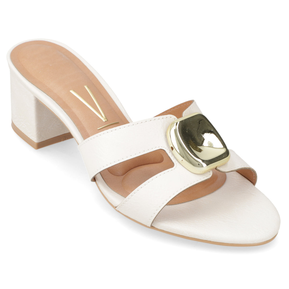 Sandalia Taco Ancho Medio Blanco OFF Vizzano Ecocuero 35 / Blanco OFF