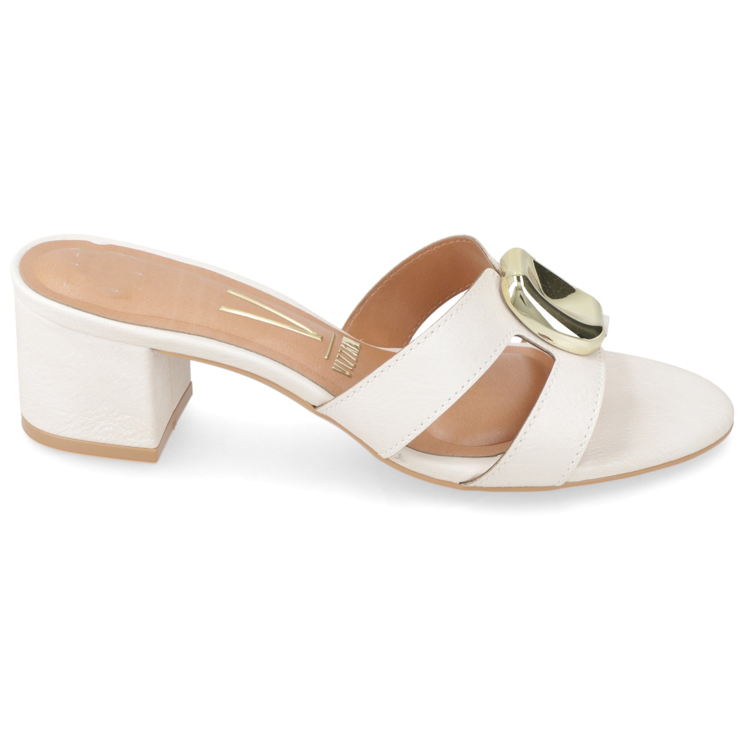 Sandalia Taco Ancho Medio Blanco OFF Vizzano Ecocuero 35 / Blanco OFF