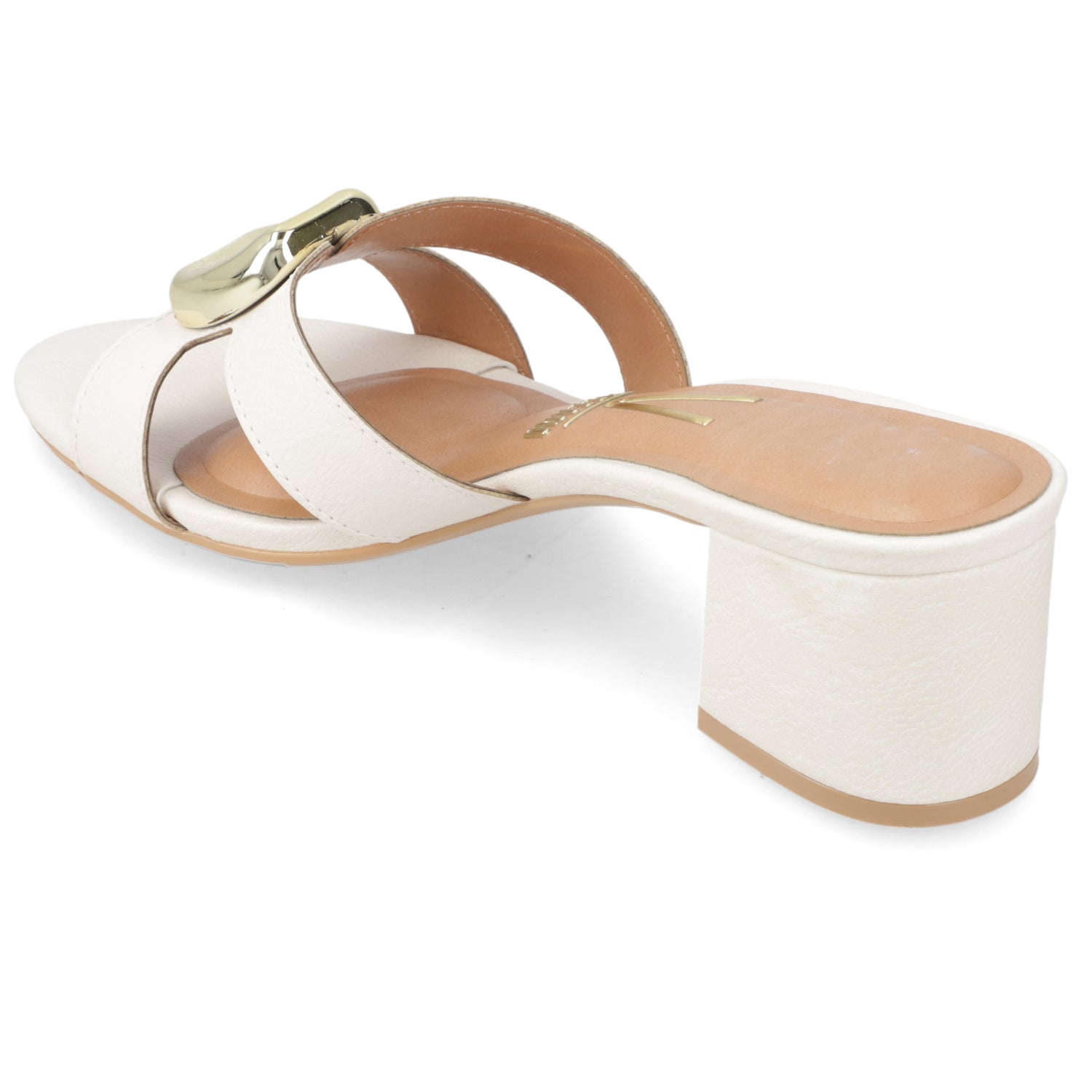 Sandalia Taco Ancho Medio Blanco OFF Vizzano Ecocuero 35 / Blanco OFF