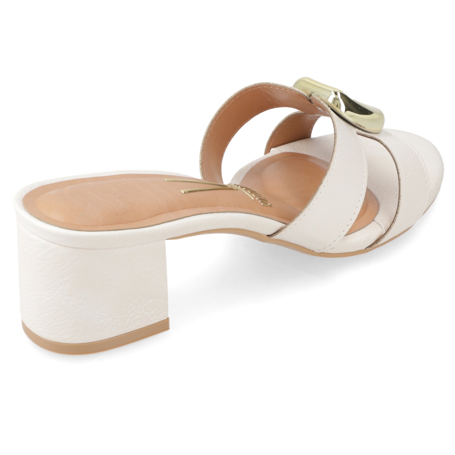 Sandalia Taco Ancho Medio Blanco OFF Vizzano Ecocuero 35 / Blanco OFF