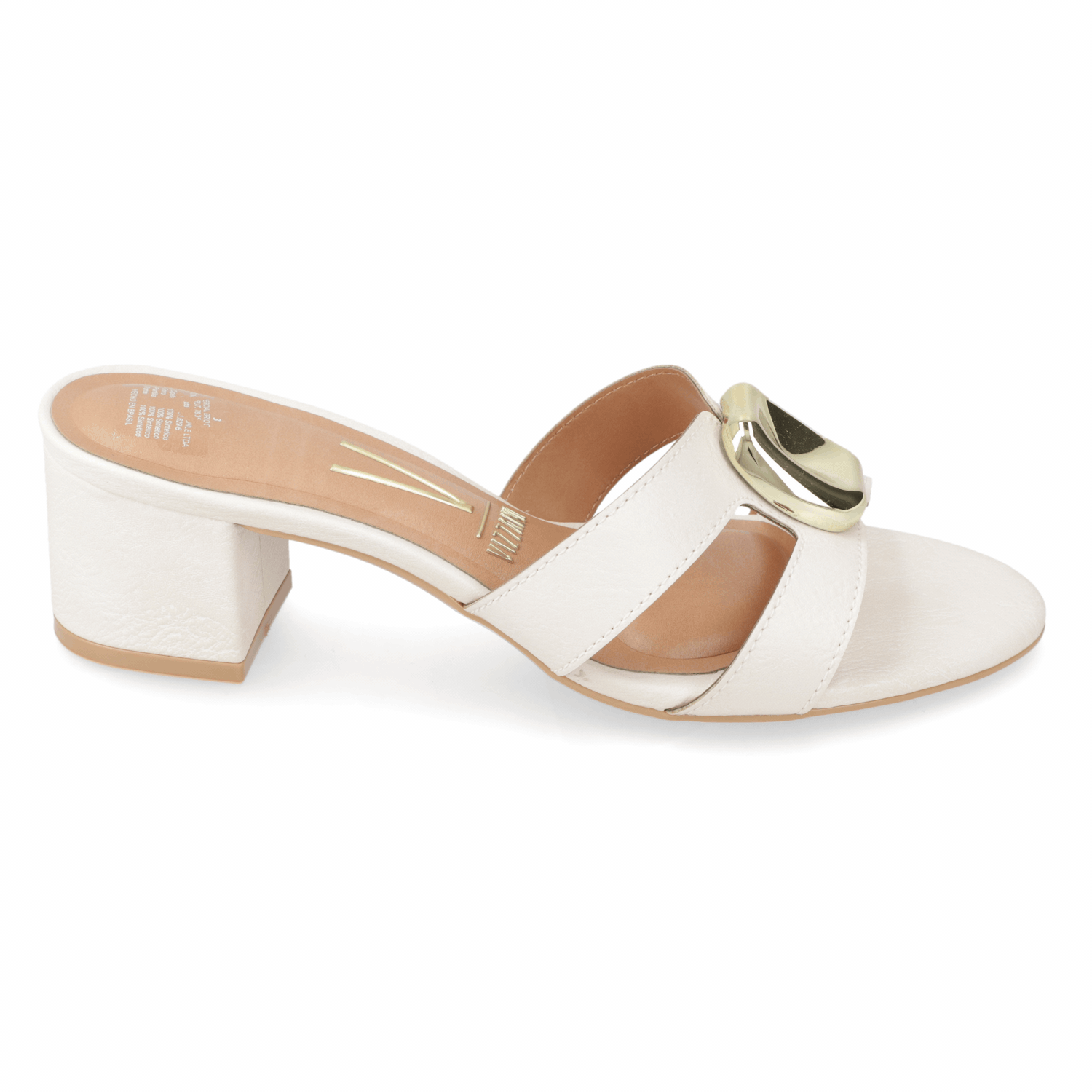 Sandalia Taco Ancho Medio Blanco OFF Vizzano Ecocuero 35 / Blanco OFF