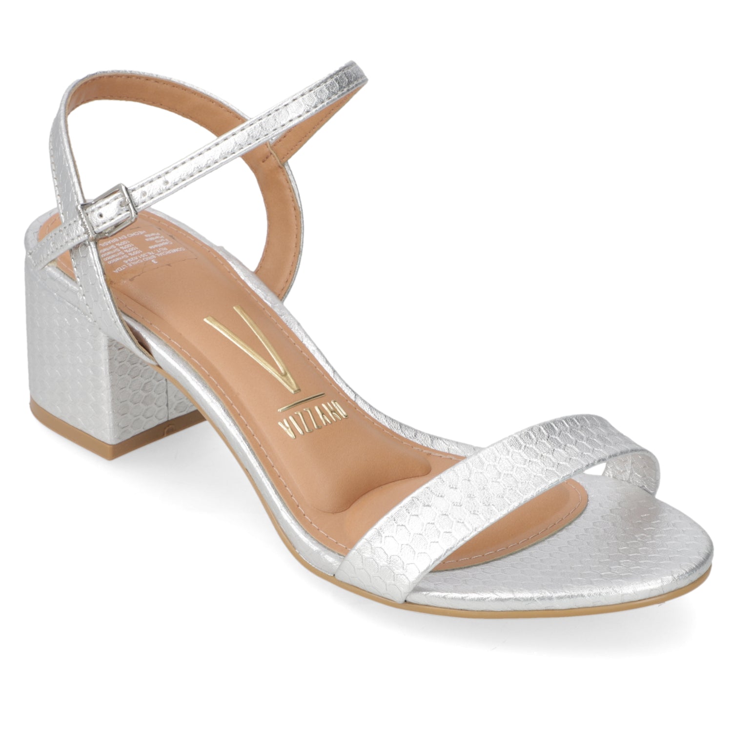 Sandalia Taco Ancho Plateada