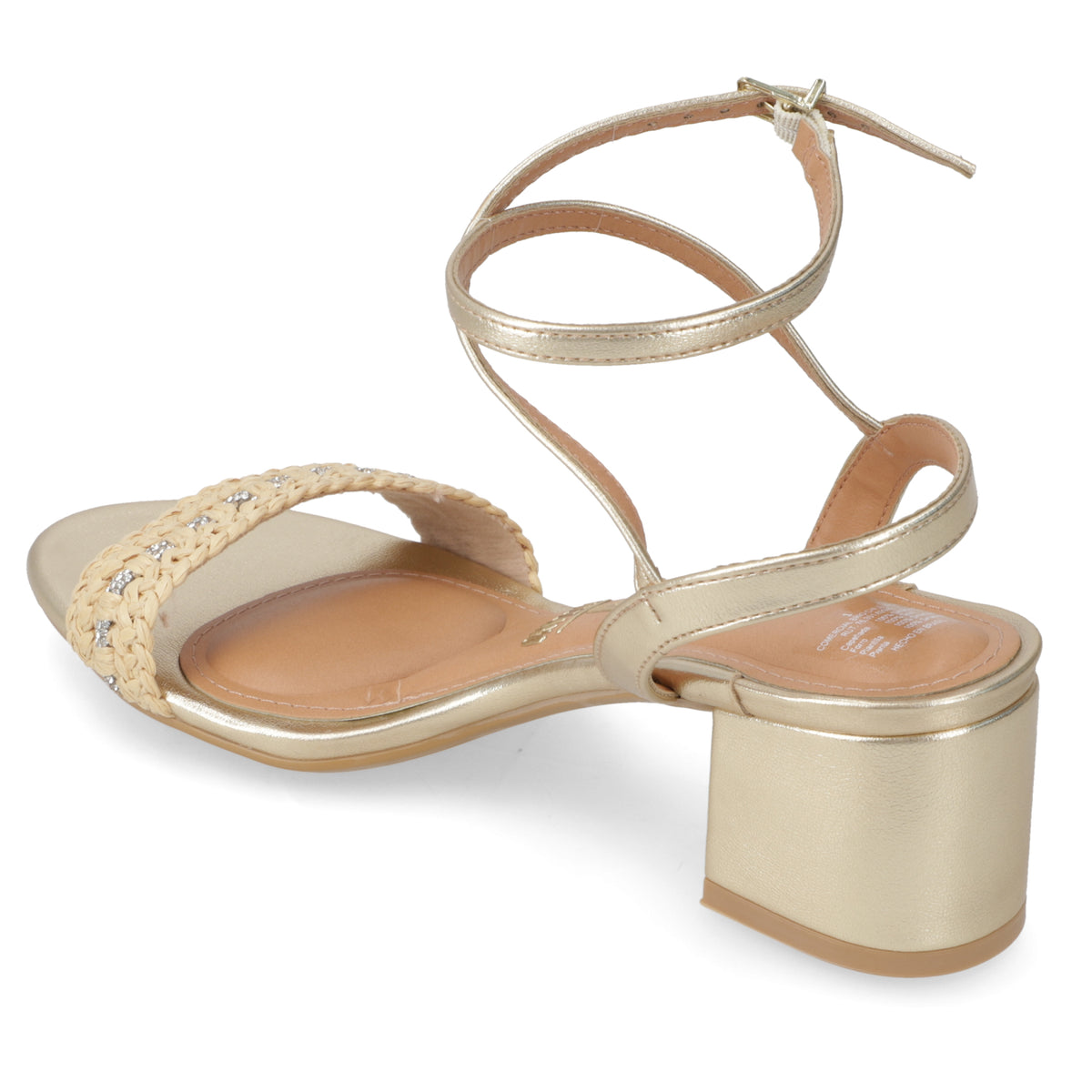 Sandalia Taco Ancho Dorada