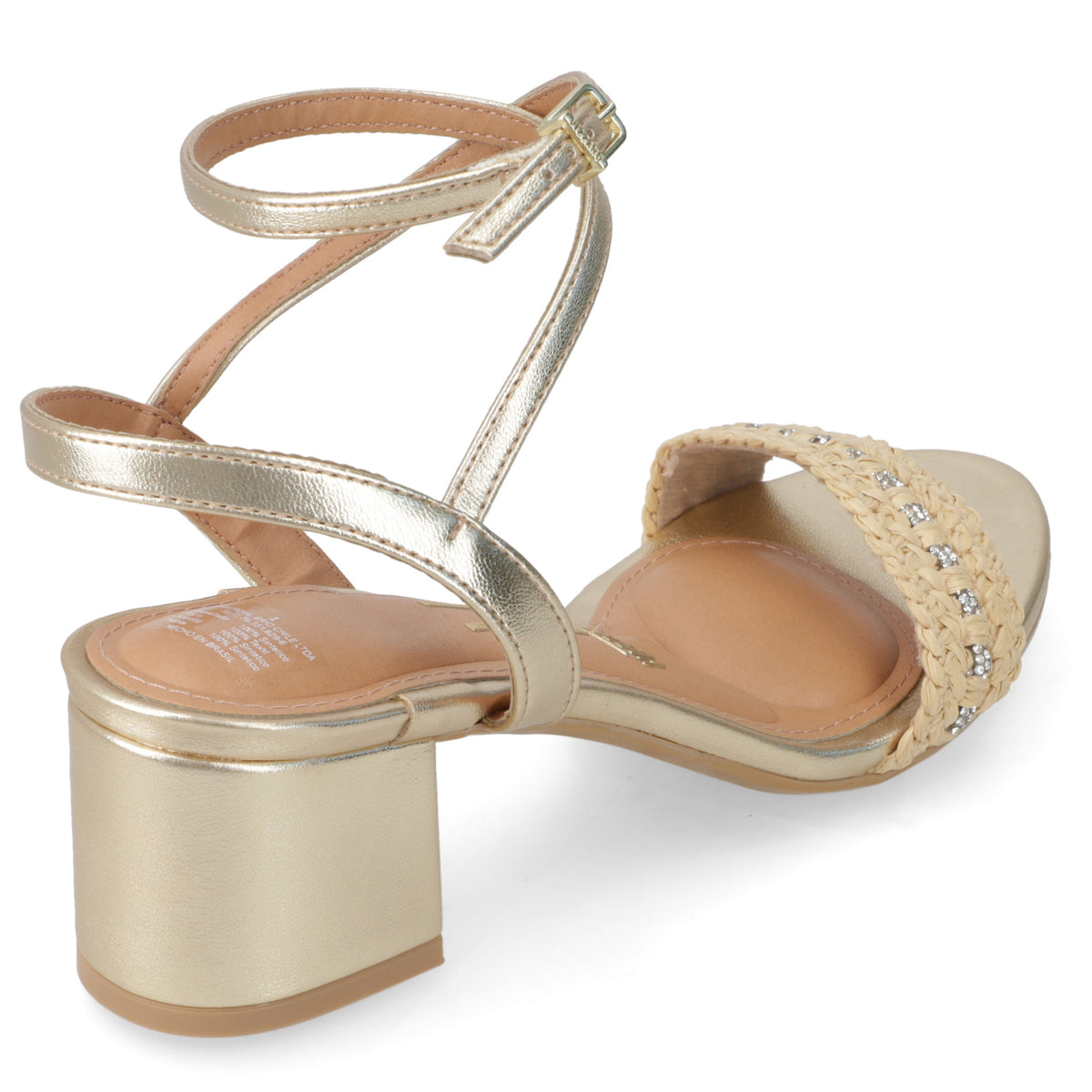 Sandalia Taco Ancho Dorada