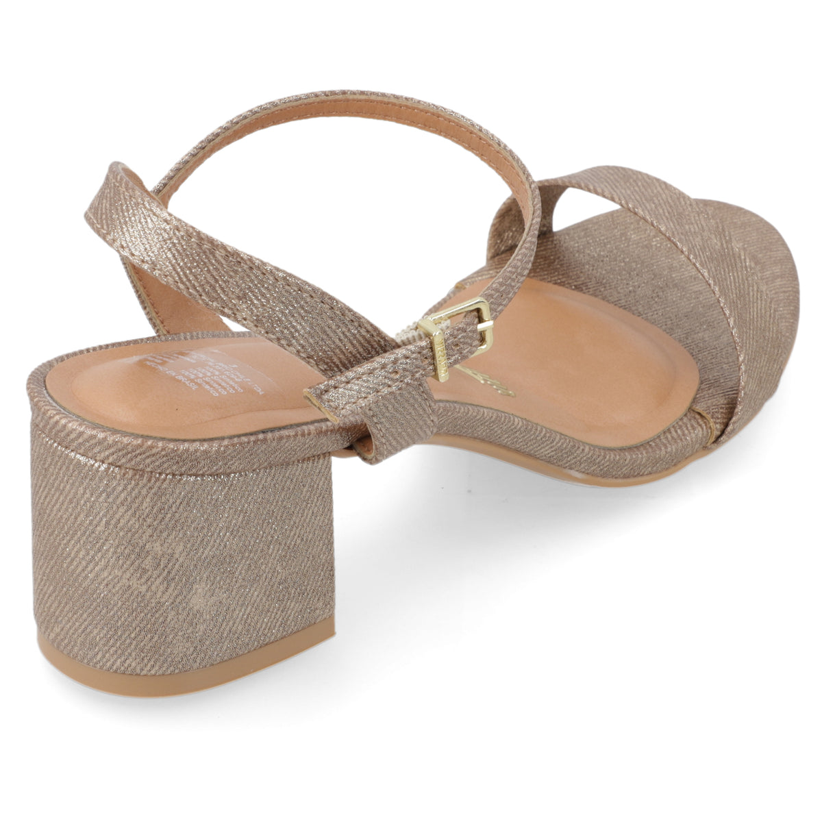 Sandalia Taco Ancho Medio Oro Vizzano Ecocuero Brillante 35 / Oro