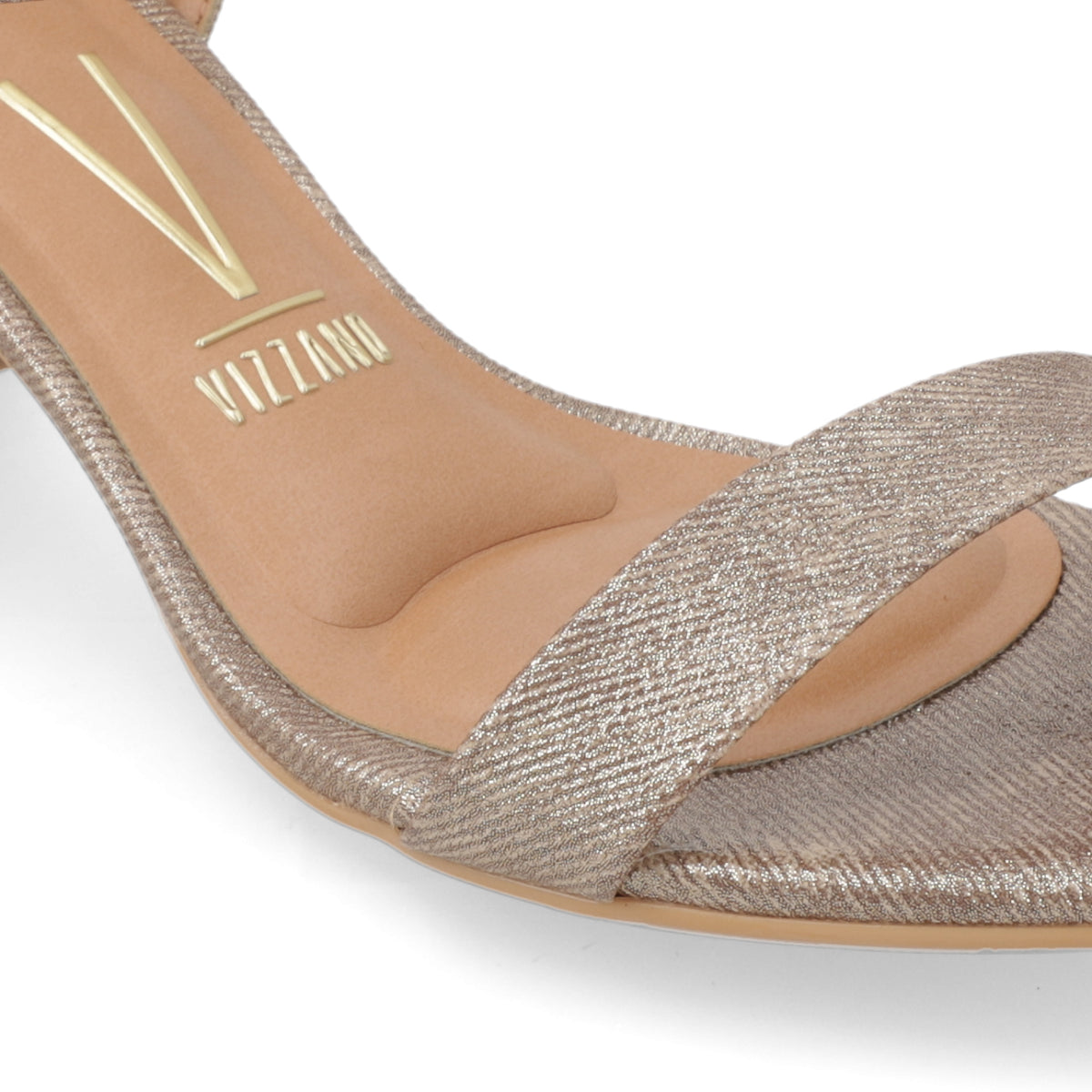 Sandalia Taco Ancho Medio Oro Vizzano Ecocuero Brillante 35 / Oro