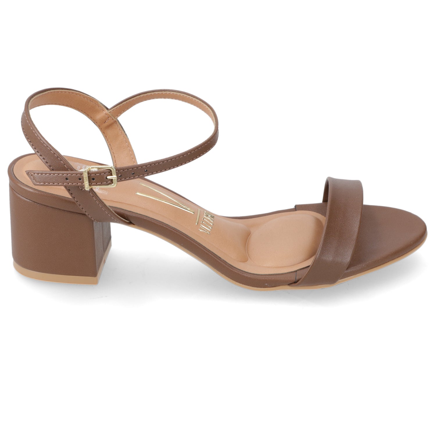 Sandalia Taco Ancho Medio Capuchino Vizzano Ecocuero 35 / Capuchino