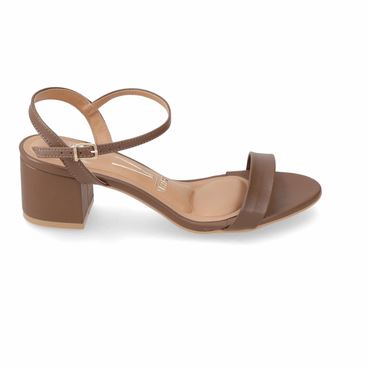 Sandalia Taco Ancho Medio Capuchino Vizzano Ecocuero 35 / Capuchino