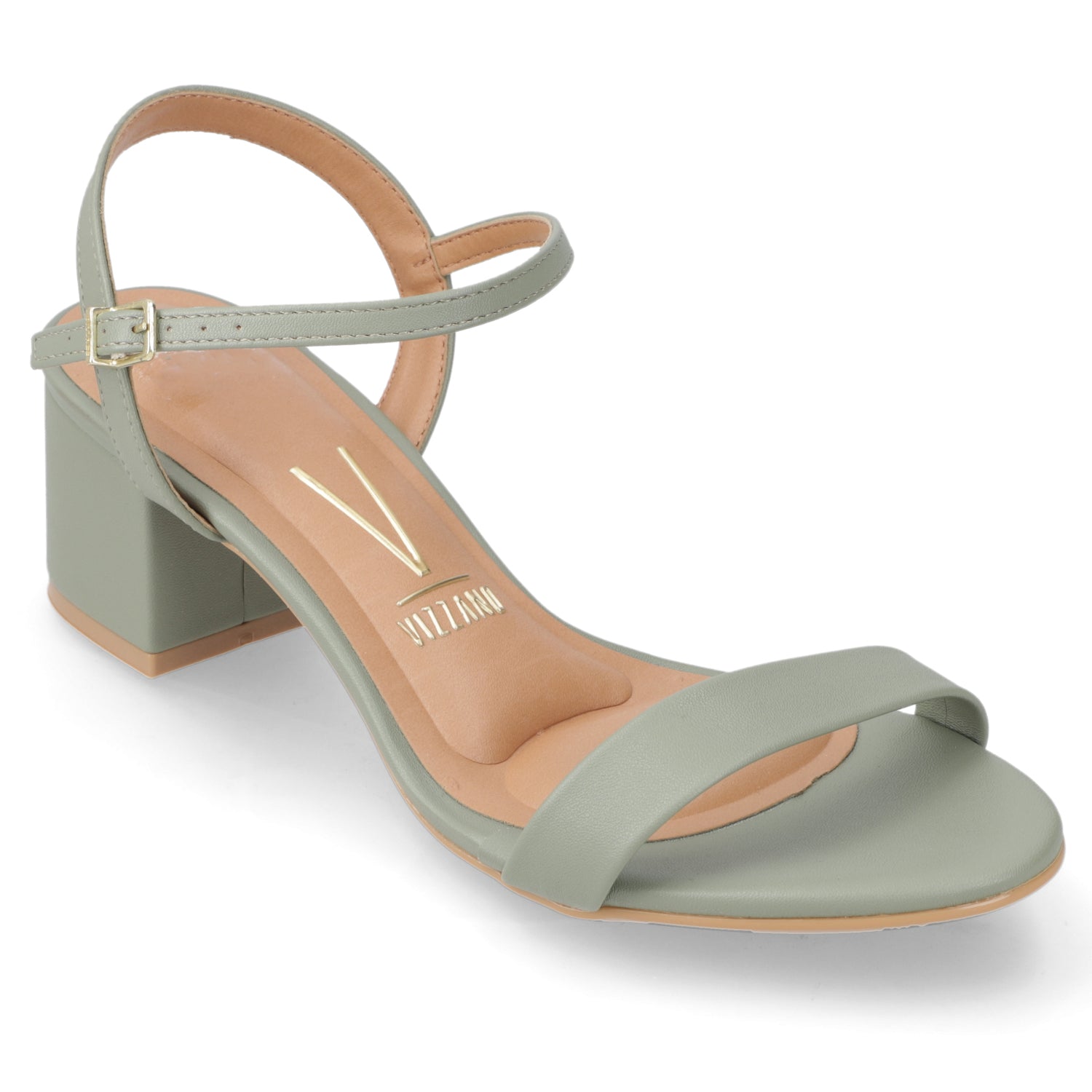 Sandalia Taco Ancho Medio Verde Vizzano Ecocuero 35 / Verde