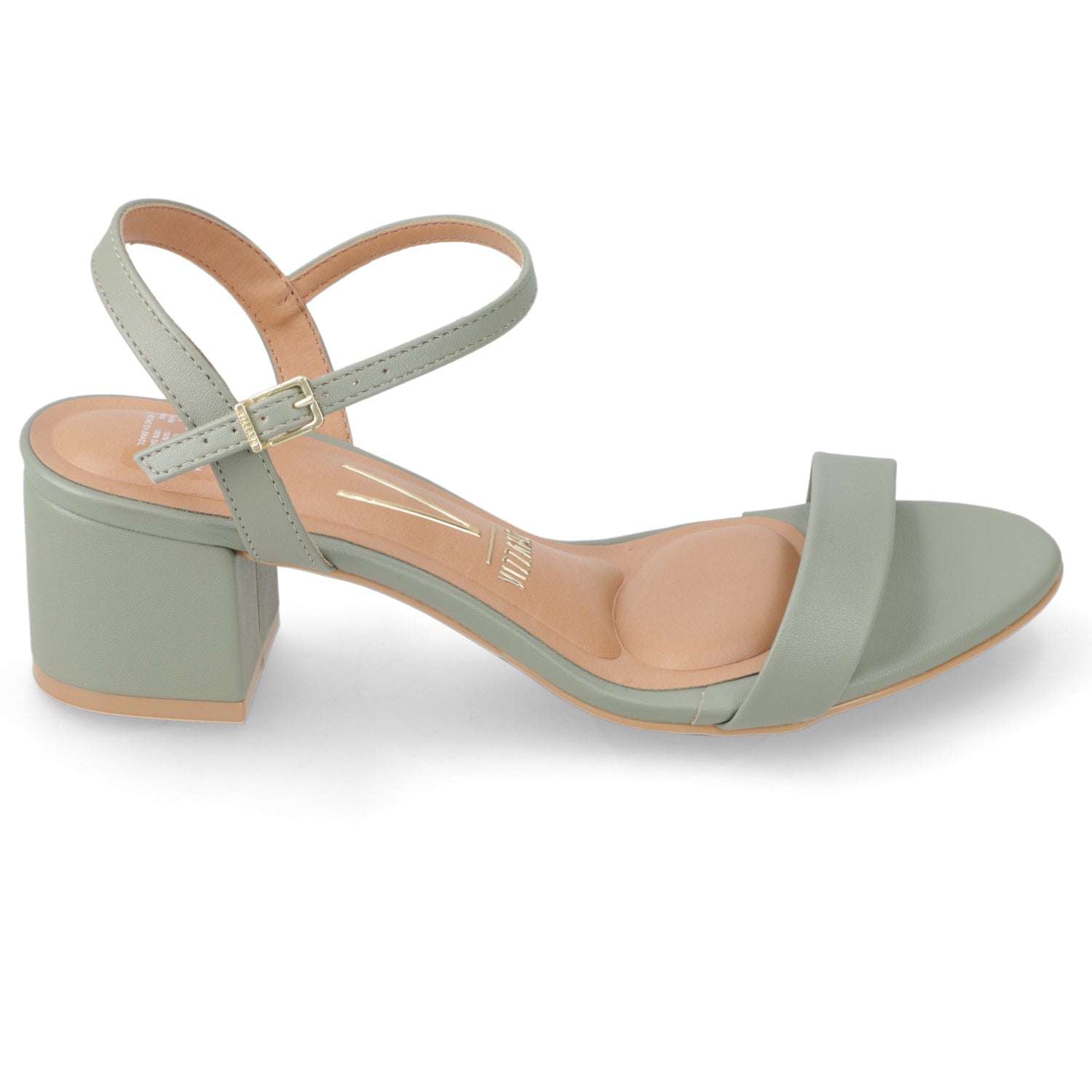 Sandalia Taco Ancho Medio Verde Vizzano Ecocuero 35 / Verde