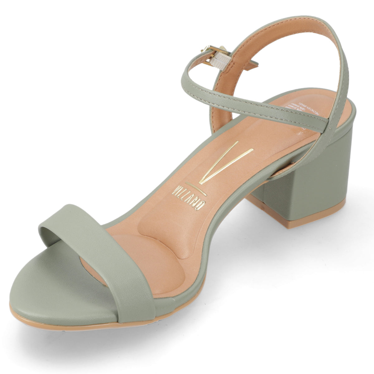 Sandalia Taco Ancho Medio Verde Vizzano Ecocuero 35 / Verde