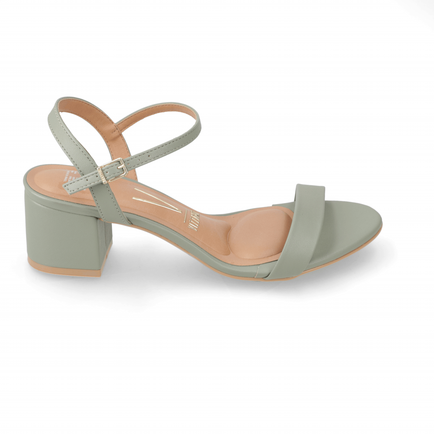 Sandalia Taco Ancho Medio Verde Vizzano Ecocuero 35 / Verde