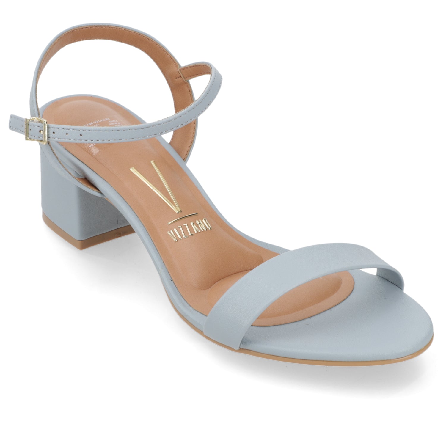Sandalia Taco Ancho Medio Celeste Vizzano Ecocuero 35 / Celeste