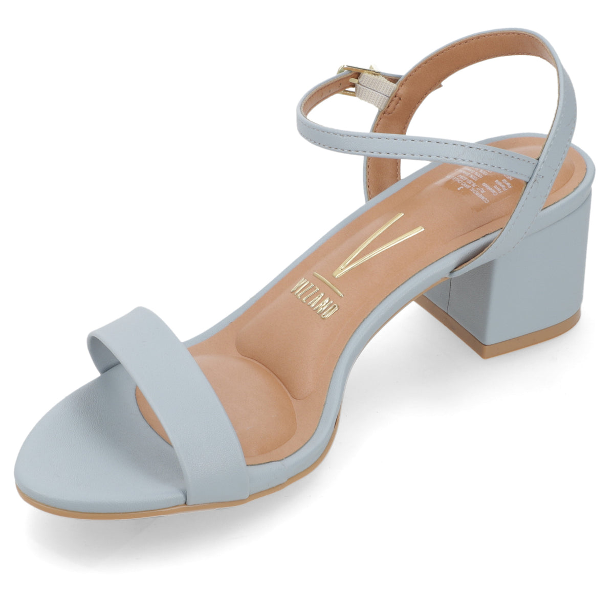 Sandalia Taco Ancho Medio Celeste Vizzano Ecocuero 35 / Celeste