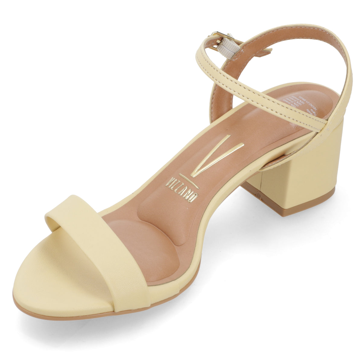 Sandalia Taco Ancho Medio Amarillo Vizzano Ecocuero 35 / Amarillo