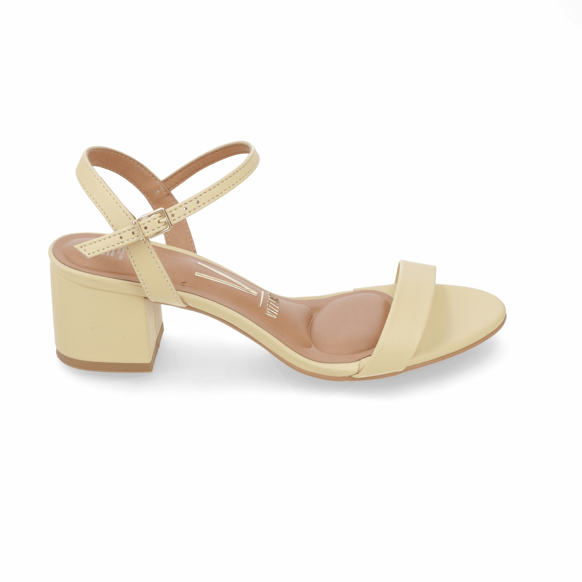 Sandalia Taco Ancho Medio Amarillo Vizzano Ecocuero 35 / Amarillo